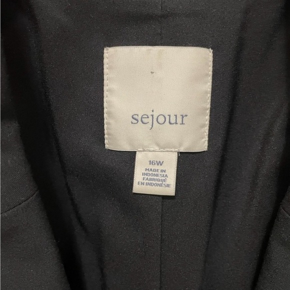 Sejour Plus 16W Black Blazer Two-Button Career Work Office Jacket - Picture 2 of 7